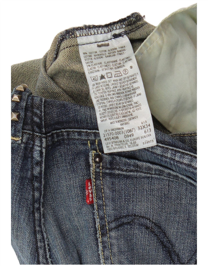 Jeans retos femininos Levi's W32 L30 algodão azul