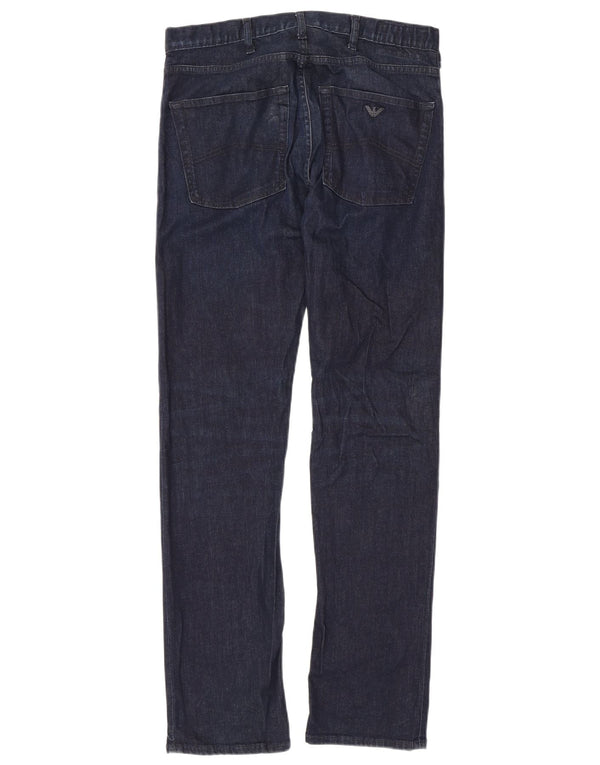 Emporio Armani Mens Slim Jeans W31 L32 Azul Marinho Algodão