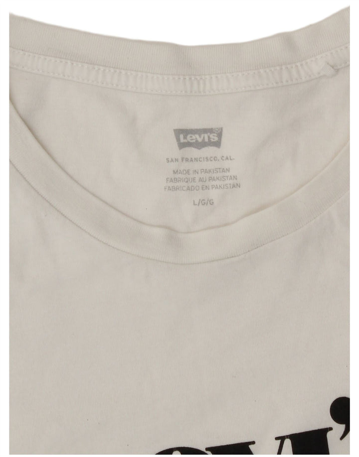 Camiseta feminina gráfica Levi's UK 16 grande branca