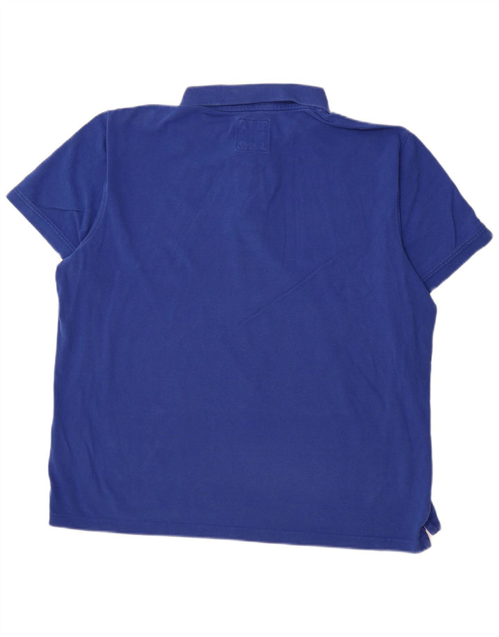 CREW CLOTHING Camisa polo masculina 2XL algodão azul