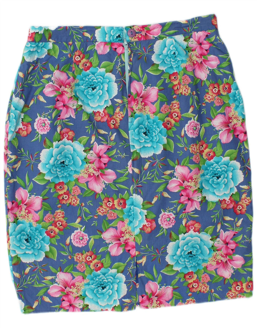 GIANFREDIANI Saia lápis feminina de cintura alta IT 48 XL W32 azul floral