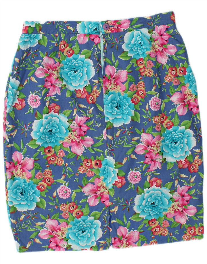 GIANFREDIANI Saia lápis feminina de cintura alta IT 48 XL W32 azul floral