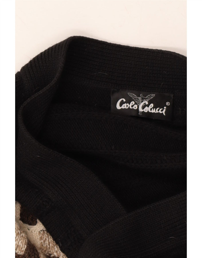 CARLO COLUCCI Mens Cardigan Sweater IT 52 Large Black Colourblock New Wool Vintage Carlo Colucci and Second-Hand Carlo Colucci from Messina Hembry 