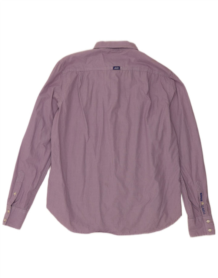 Camisa masculina Superdry 2XL algodão xadrez roxo