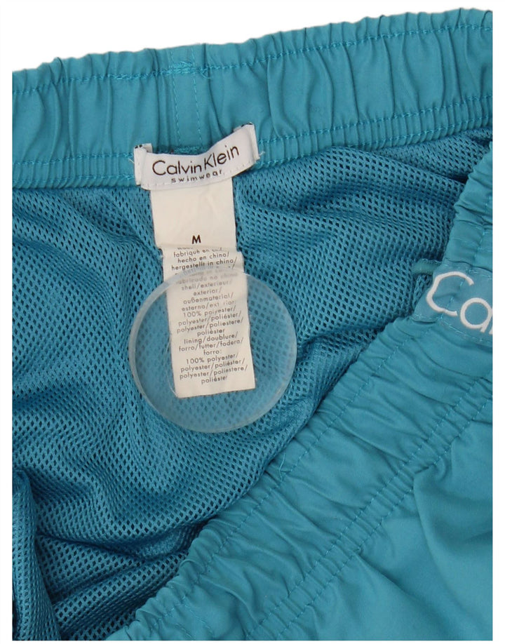 Shorts de natação masculino Calvin Klein gráfico azul médio poliéster