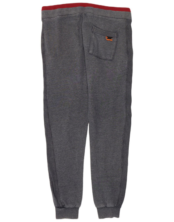 Calça de treino masculina Superdry Slim Fit joggers médio azul marinho manchado