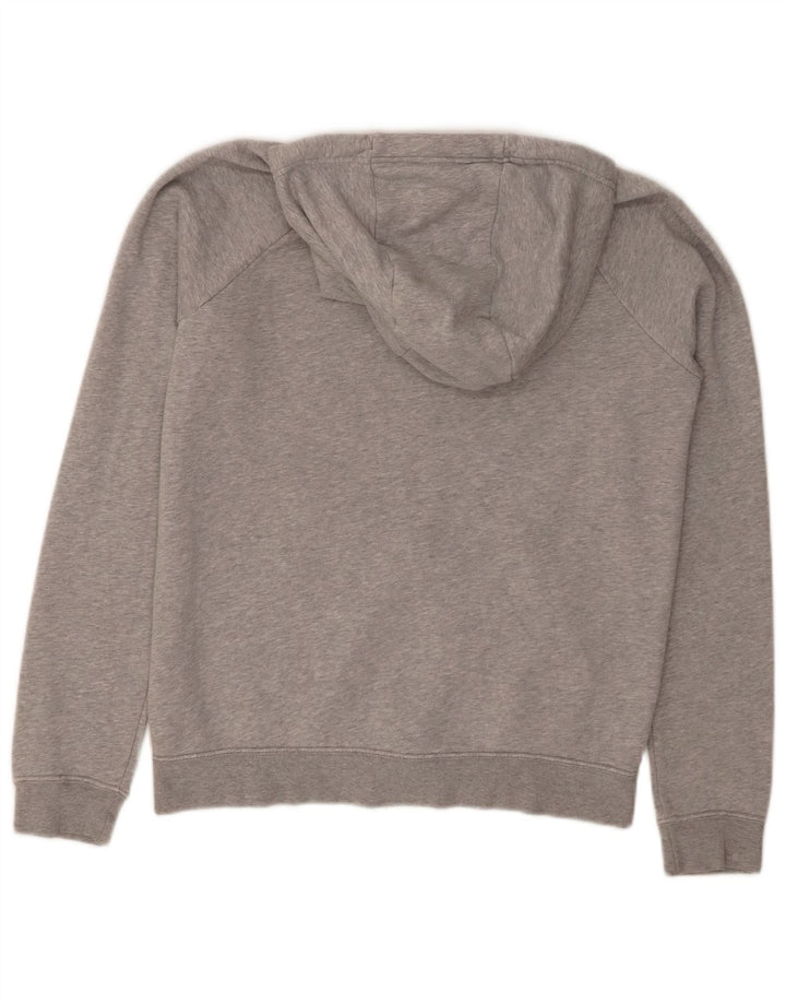 Suéter masculino NIKE com capuz e zíper pequeno cinza manchado de algodão