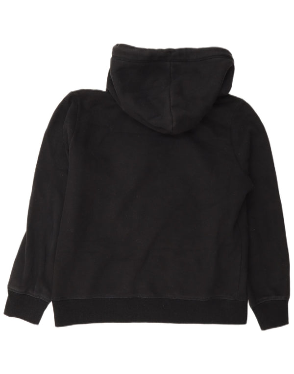 Superdry Womens Regular Fit Hoodie Jumper UK 12 Médio Algodão Preto