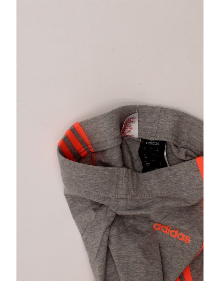 ADIDAS Girls Graphic Leggings 9-10 Years  Grey Cotton Vintage Adidas and Second-Hand Adidas from Messina Hembry 