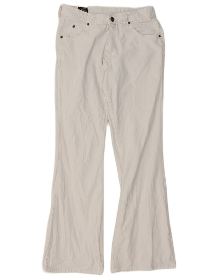 Lee Womens Flared Jeans EUA 12 Grande W31 L29 Algodão Branco