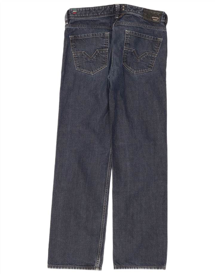 Diesel Mens Larkee Regular Straight Jeans W33 L32 Azul Marinho Algodão