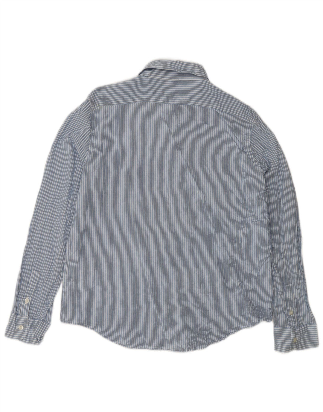 Camisa feminina Chaps Petite UK 16 grande algodão listrado azul