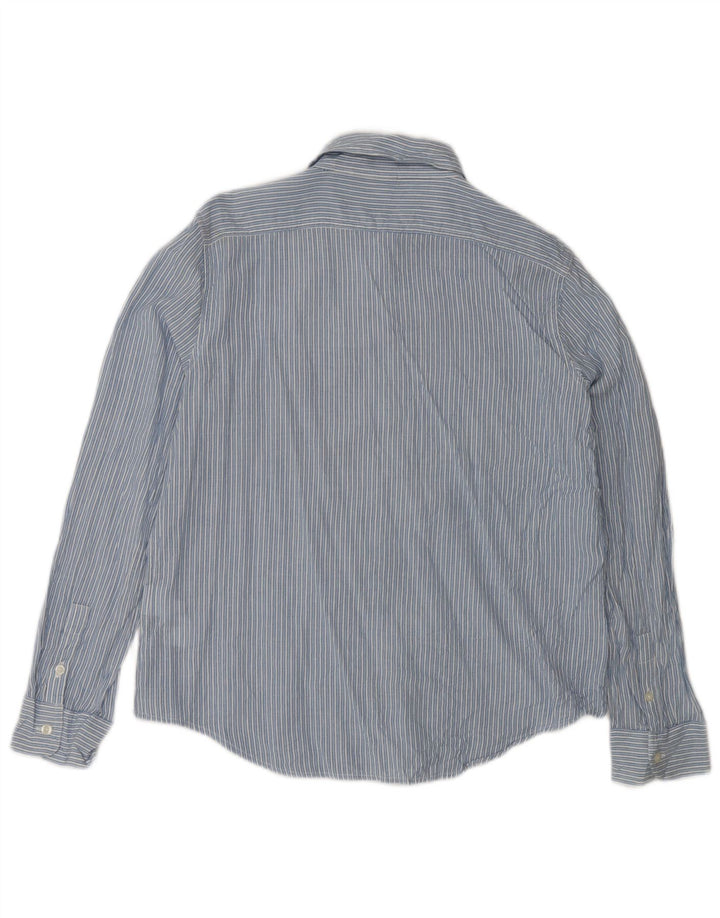 Camisa feminina Chaps Petite UK 16 grande algodão listrado azul