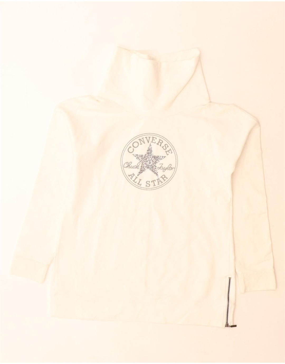 Converse feminino gráfico moletom jumper UK 16 grande algodão branco