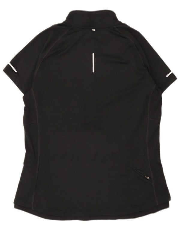 Camiseta Nike Feminina Dri Fit Zip Neck Top Reino Unido 14 Grande Poliéster Preto