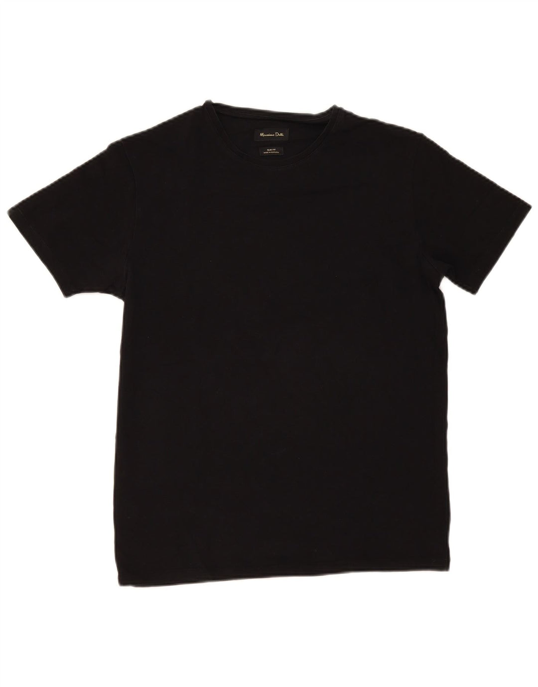 Camiseta masculina Massimo Dutti manga curta slim fit top médio preto
