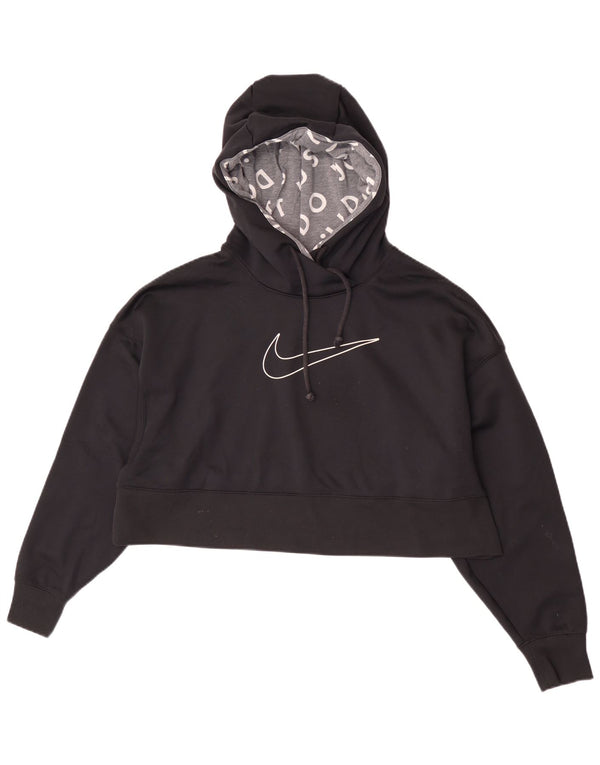 Jumper com capuz Nike feminino Dri Fit Graphic Oversized UK 14 médio preto