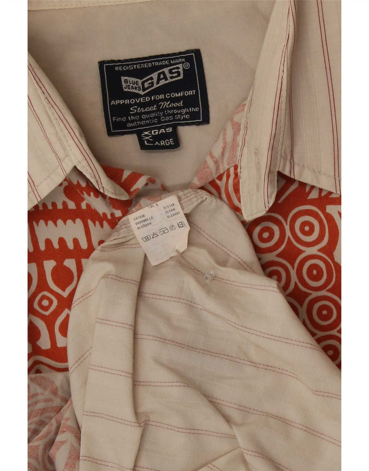 Camisa masculina de manga curta Gas 2XL algodão patchwork laranja