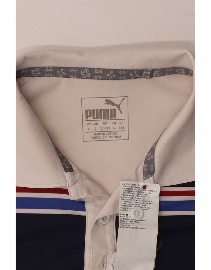 Polo Puma Menino 11-12 Anos Branco Colorblock Poliéster