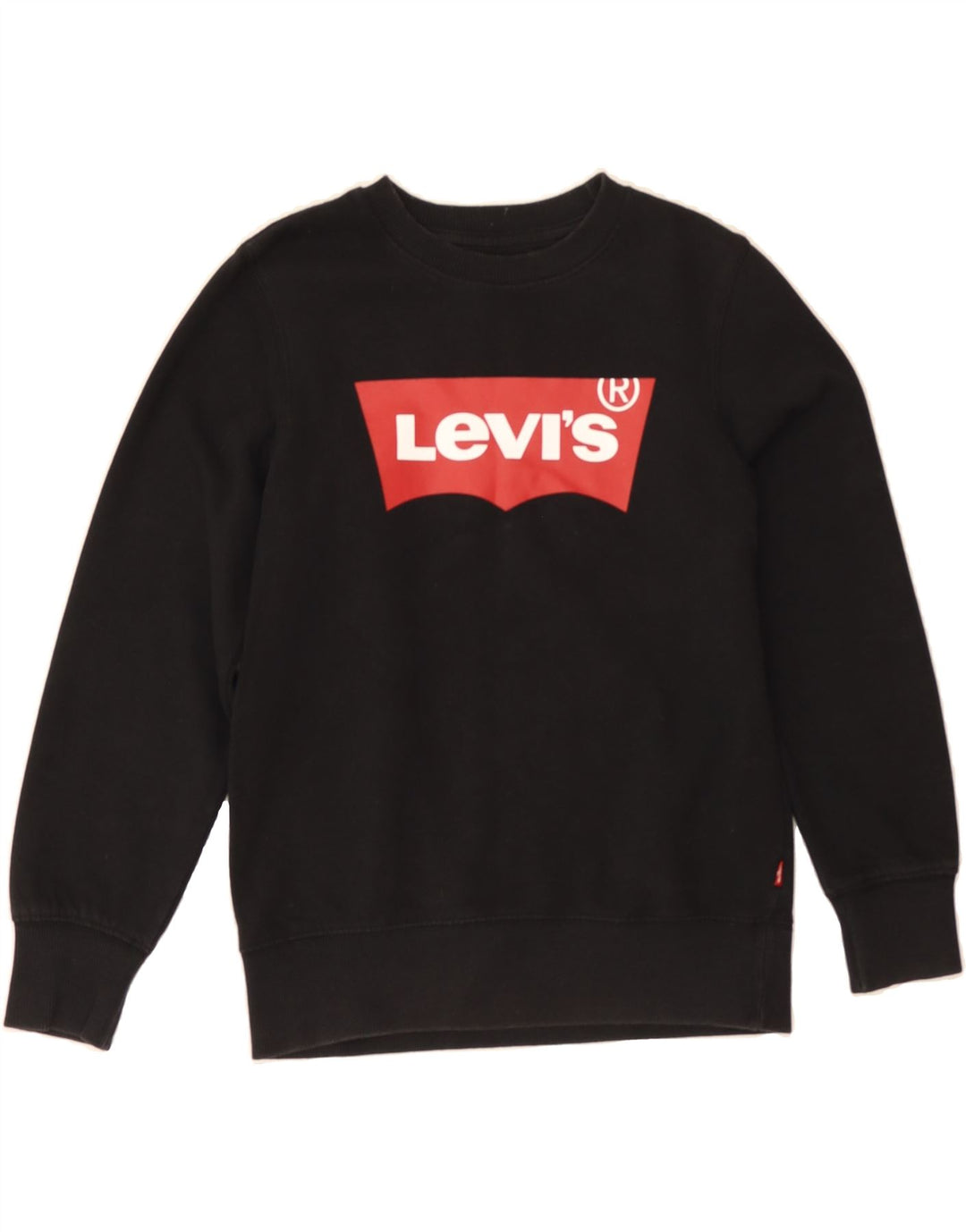 LEVI'S Boys Graphic Sweatshirt Jumper 9-10 Years Black Cotton Vintage Levi's and Second-Hand Levi's from Messina Hembry 