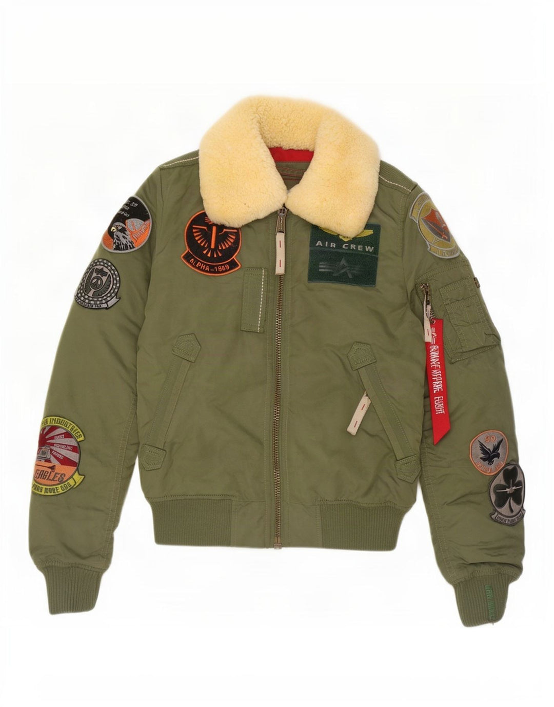 Jaqueta Bomber Feminina Alpha Industries Reino Unido 6 XS Verde Nylon