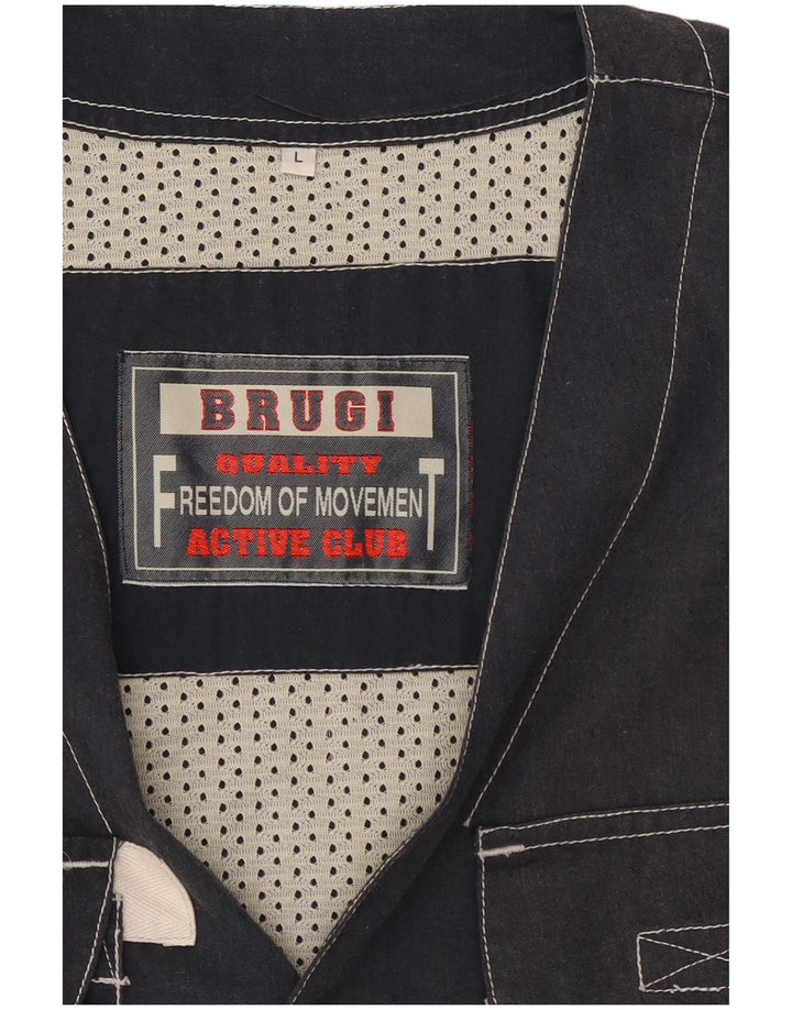 Colete utilitário masculino Brugi UK 40 grande poliéster azul marinho