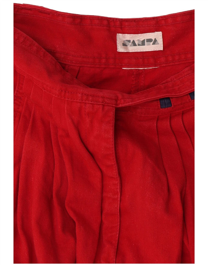 Calça casual feminina vintage W24 L29 vermelha
