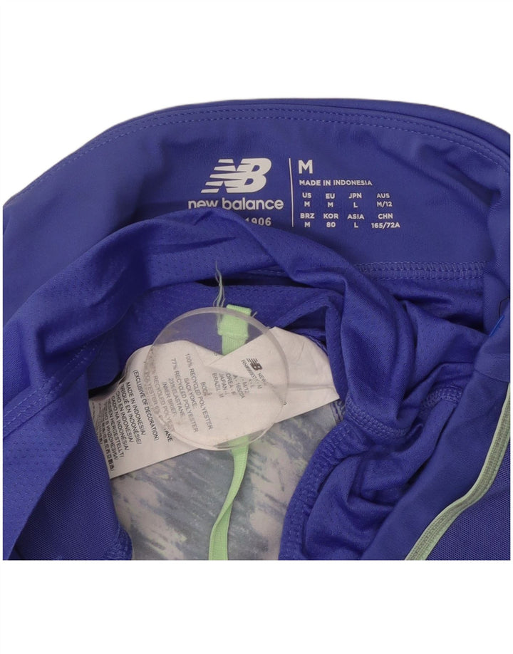 Shorts esportivo feminino NEW BALANCE com padrão abstrato Reino Unido 14 azul médio