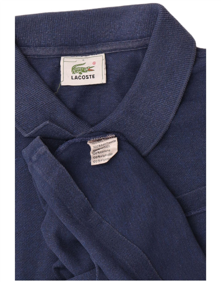 Camisa polo masculina Lacoste tamanho 4 médio algodão azul marinho