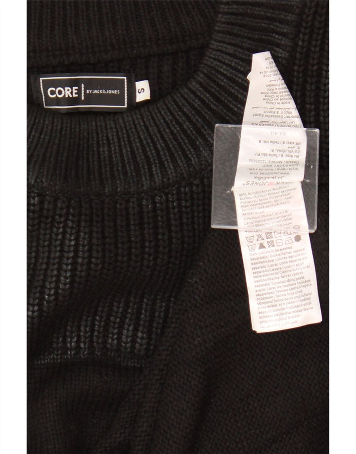 Suéter masculino Jack & Jones com gola redonda e pequeno acrílico preto