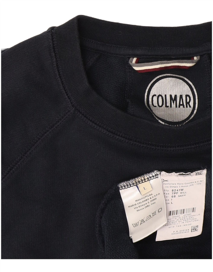 Colmar moletom masculino gráfico jumper grande algodão azul marinho