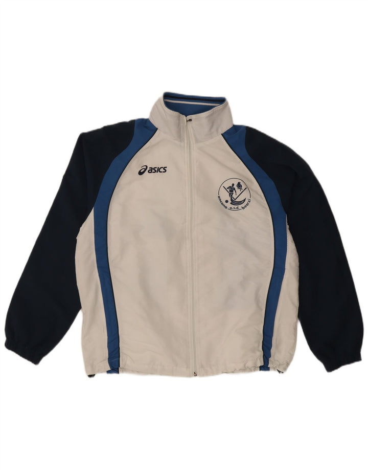 Jaqueta Asics Masculina Graphic Tracksuit Top Grande Poliéster Colorblock Branco