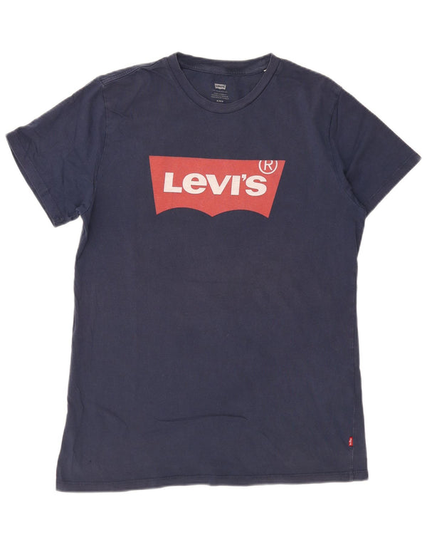 Camiseta gráfica masculina Levi's Top médio algodão azul marinho