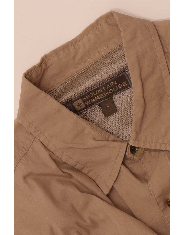 Camisa masculina Mountain Warehouse manga curta regular fit grande bege