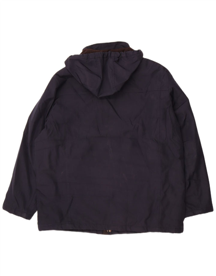 Jaqueta corta-vento masculina Calvin Klein com capuz Reino Unido 42 XL azul marinho poliéster