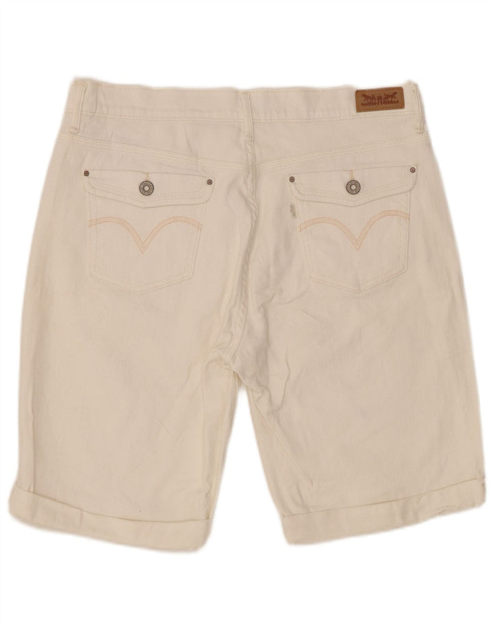 Shorts jeans feminino Levi's EUA 10 grande W30 branco