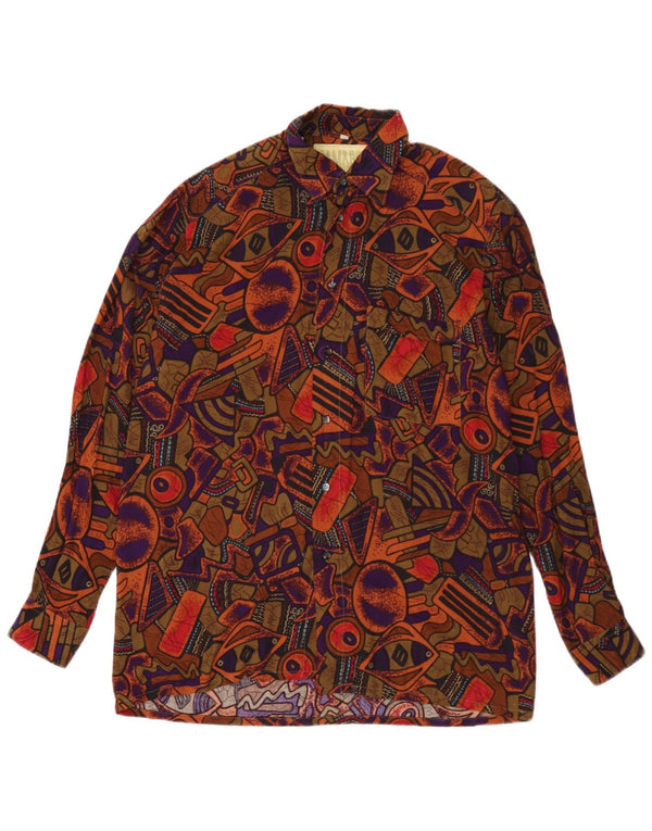Camisa masculina com estampa abstrata Camargue tamanho 39/40 médio multicolorido