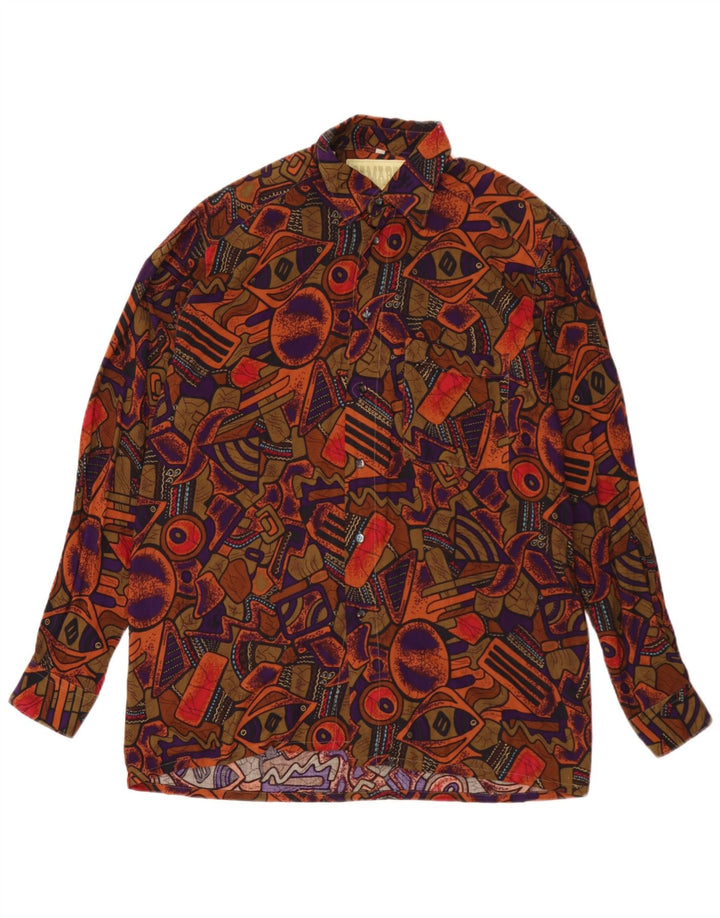 Camisa masculina com estampa abstrata Camargue tamanho 39/40 médio multicolorido