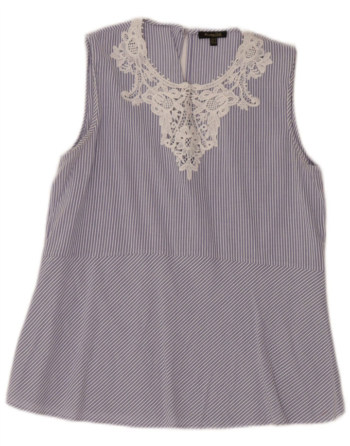 Blusa feminina sem mangas MASSIMO DUTTI EU 40 listrado azul médio