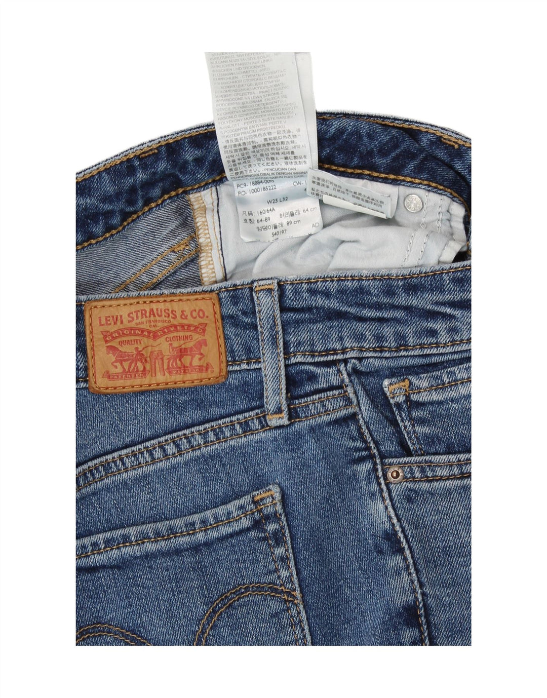 LEVI'S Womens 712 Slim Jeans W25 L28 Blue Cotton