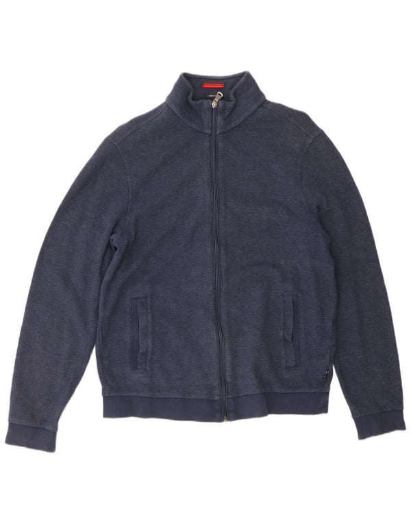 Hugo Boss Mens Regular Fit Treino Top Jaqueta Médio Algodão Azul Marinho