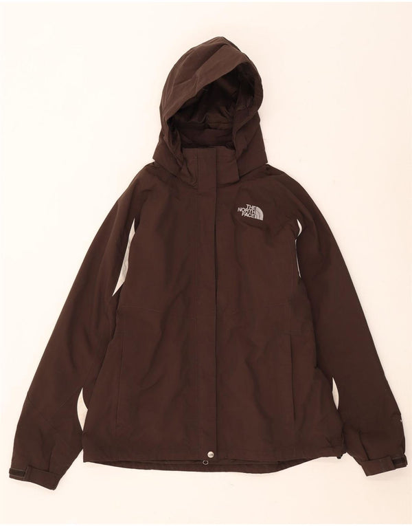 Jaqueta de chuva feminina com capuz The North Face UK 18 XL marrom colorblock nylon