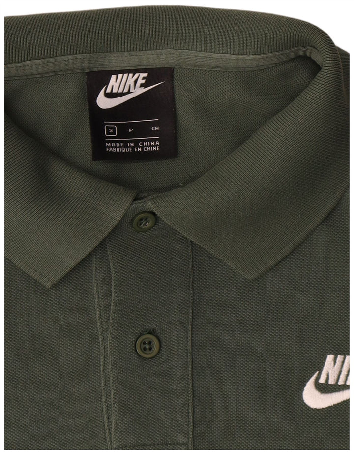 Camisa polo masculina Nike pequena verde algodão