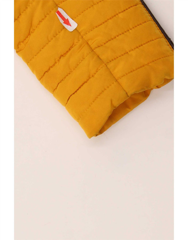 Jaqueta acolchoada com capuz Zara Womens UK 10 poliéster amarelo pequeno
