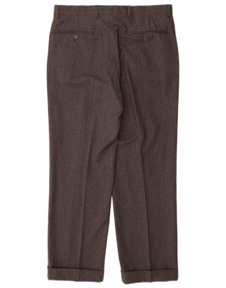 Valentino Masculino 3 Botões 2 Peças Terno IT 48 Médio W32 L29 Riscas Cinza