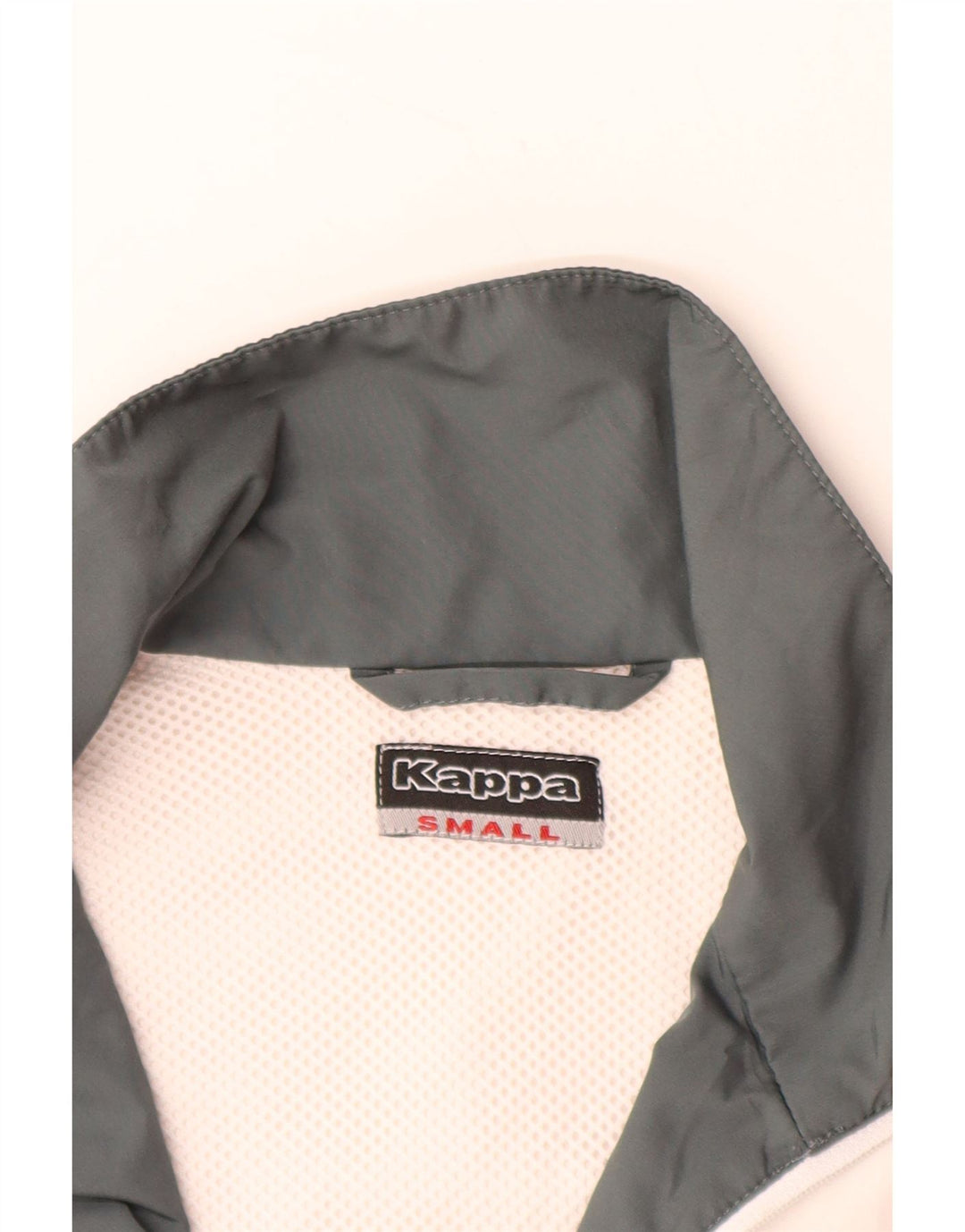 KAPPA Mens Treino Top Jacket Pequeno Poliéster Colorblock Branco