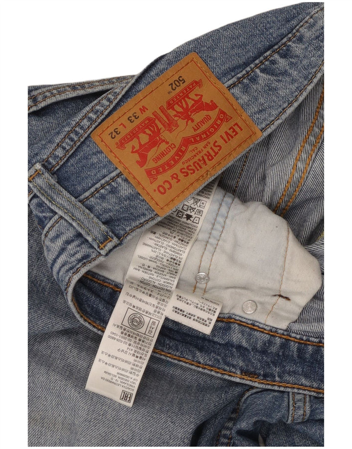 Levi's Masculino 502 Tapered Jeans W33 L32 Azul Algodão