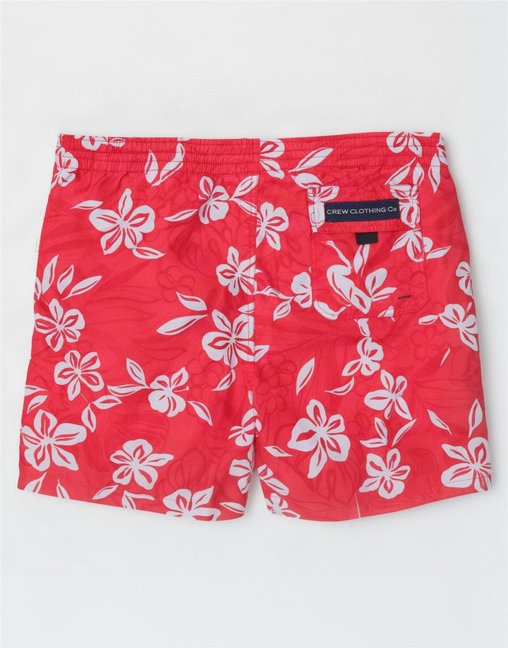 Shorts de natação masculino Crew Clothing grande floral vermelho