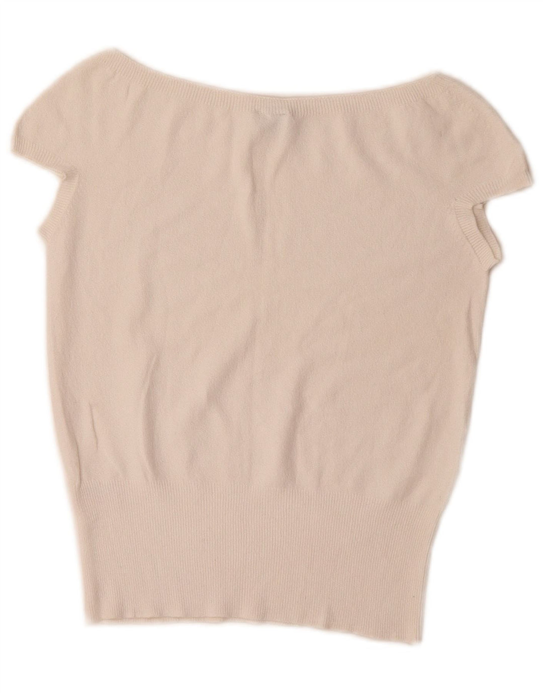 Blusa feminina Oasis Crop Top UK 10 pequena viscose branca