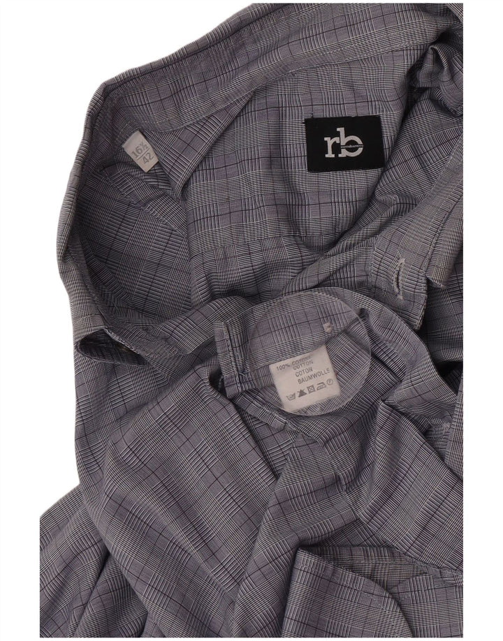 Camisa masculina Roccobarocco tamanho 42 16 1/2 grande algodão xadrez azul